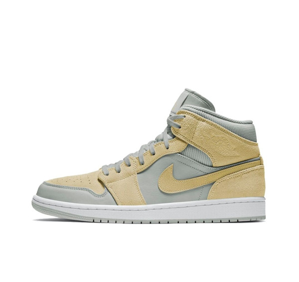 Men's Running Weapon Air Jordan 1 Grey/Yellow Shoes 266 Men's Running Weapon Air Jordan 1 Grey/Yellow Shoes 266